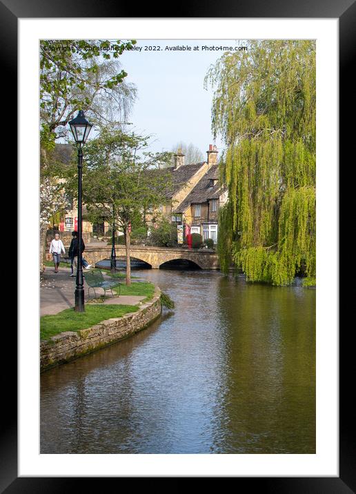 By the river in Bourton-on-the-Water Framed Mounted Print by Christopher Keeley