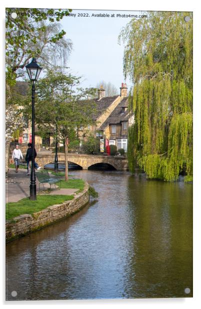 By the river in Bourton-on-the-Water Acrylic by Christopher Keeley