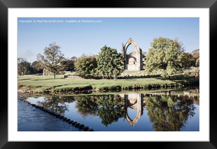 Bolton Abbey Across River Wharfe Yorkshire Dales Framed Mounted Print by Pearl Bucknall