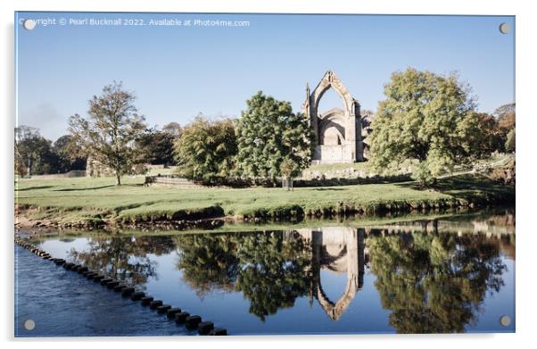 Bolton Abbey Across River Wharfe Yorkshire Dales Acrylic by Pearl Bucknall