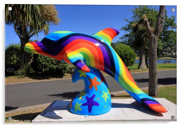 Rainbow Dolphin  Acrylic by Aidan Moran