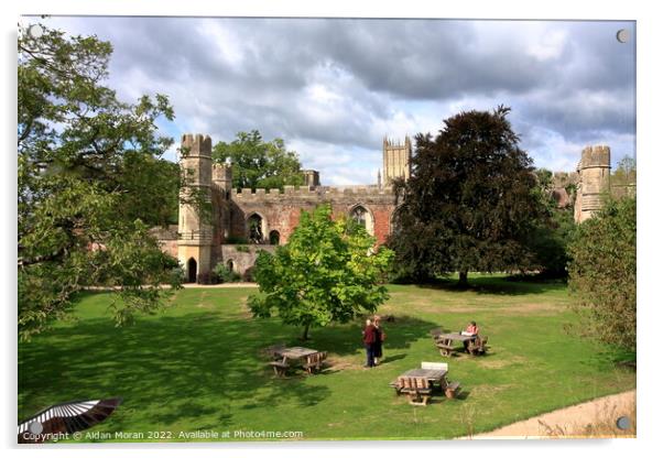 The Bishops Palace, Wells, England  Acrylic by Aidan Moran