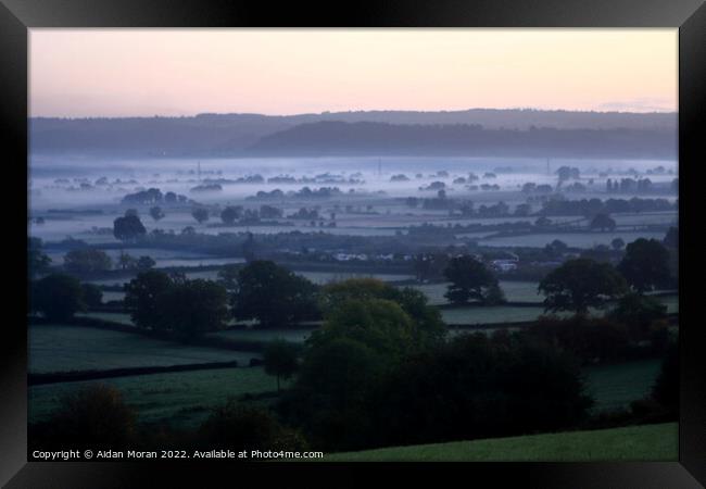 The Mist of Avalon at Sunrise  Framed Print by Aidan Moran