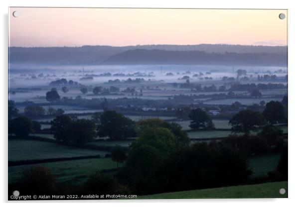 The Mist of Avalon at Sunrise  Acrylic by Aidan Moran