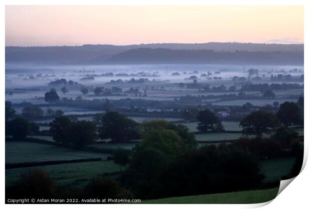 The Mist of Avalon at Sunrise  Print by Aidan Moran
