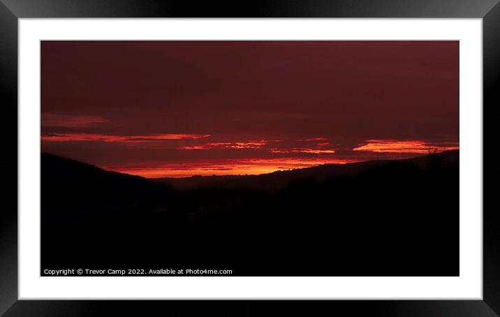 The Sunset Framed Mounted Print by Trevor Camp