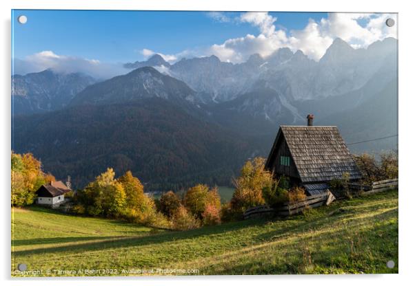 Slovenian Mountain Hut in Srednji Vrh Acrylic by Tamara Al Bahri