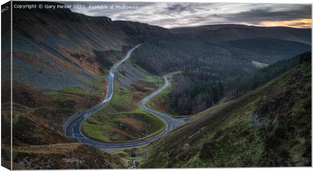 Bwlch Mountain Road, Wales Canvas Print by Gary Parker