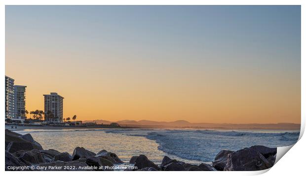 Coronado Beach Sunrise Print by Gary Parker