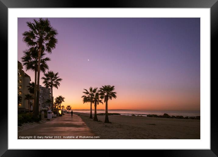 Dawn on Coronado Beach, San Diego Framed Mounted Print by Gary Parker