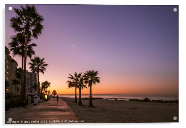 Dawn on Coronado Beach, San Diego Acrylic by Gary Parker