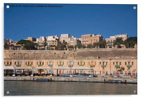 Pinto Stores, Valletta Waterfront Acrylic by Jim Jones