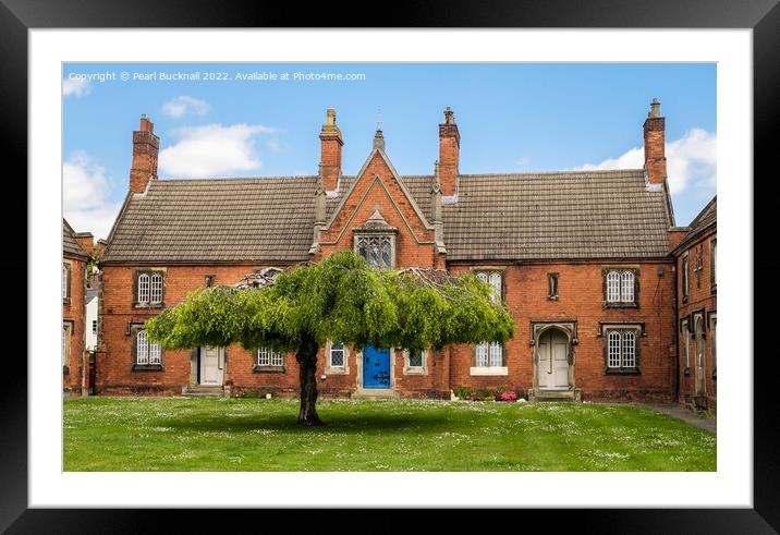 Almshouses in Spalding Lincolnshire Framed Mounted Print by Pearl Bucknall