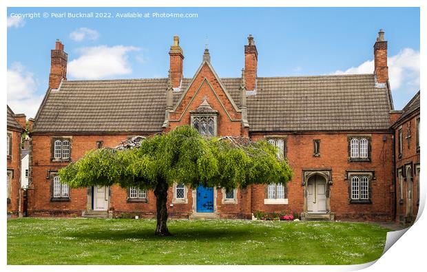 Almshouses in Spalding Lincolnshire Print by Pearl Bucknall
