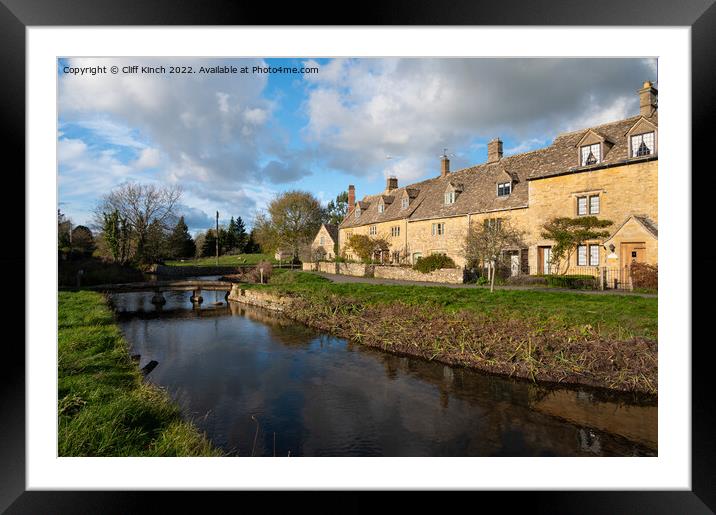 Lower Slaughter village Framed Mounted Print by Cliff Kinch