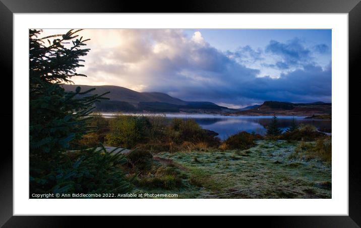 First Frost Loch Doon in Ayrshire Scotland Framed Mounted Print by Ann Biddlecombe