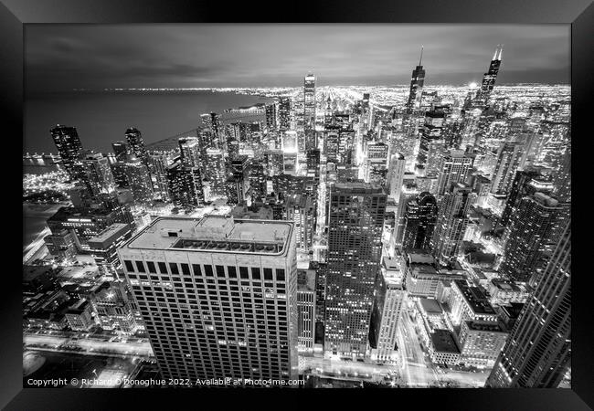 Chicago Monochromatic Downtown Framed Print by Richard O'Donoghue