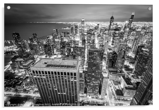 Chicago Monochromatic Downtown Acrylic by Richard O'Donoghue