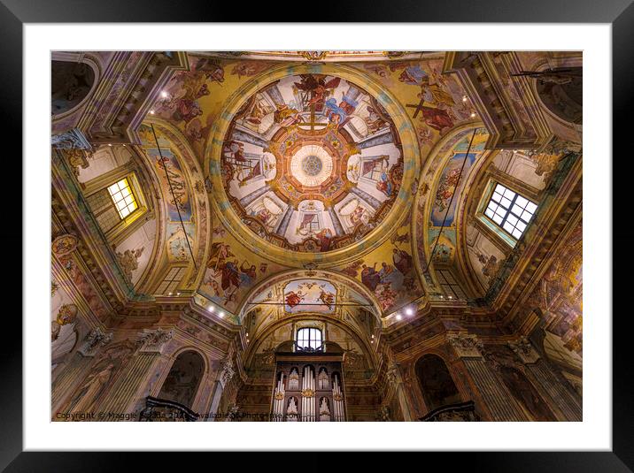 Colorful Ceiling of the Sanctuary of Our Lady of t Framed Mounted Print by Maggie Bajada