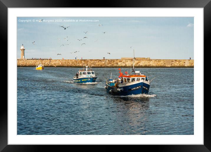 Whitby's Twilight Fishing Expedition Framed Mounted Print by Holly Burgess