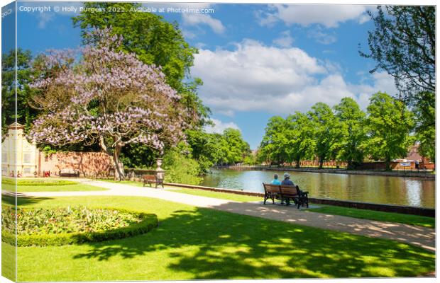 Lichfield Park over looking the river  Canvas Print by Holly Burgess