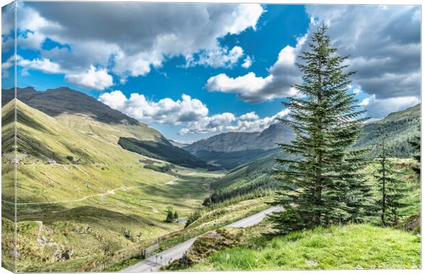 Rest and be Thankful Valley Canvas Print by Valerie Paterson