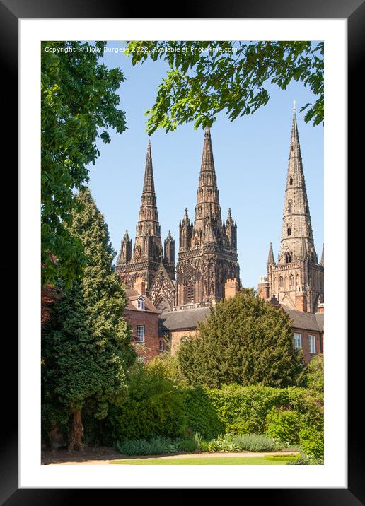 Tri-Spired Lichfield Cathedral: A Gothic Masterpie Framed Mounted Print by Holly Burgess