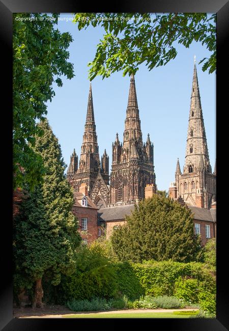 Tri-Spired Lichfield Cathedral: A Gothic Masterpie Framed Print by Holly Burgess