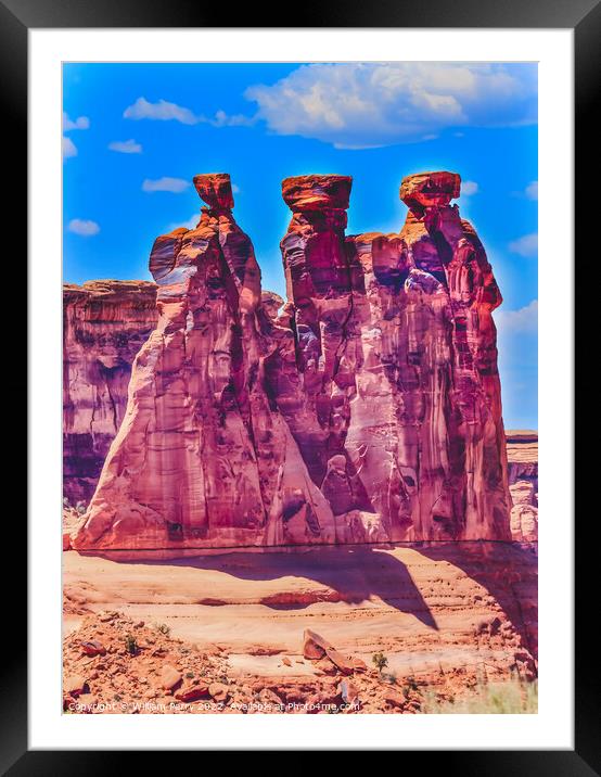 Three Gossips Rock Formation Arches National Park Moab Utah  Framed Mounted Print by William Perry