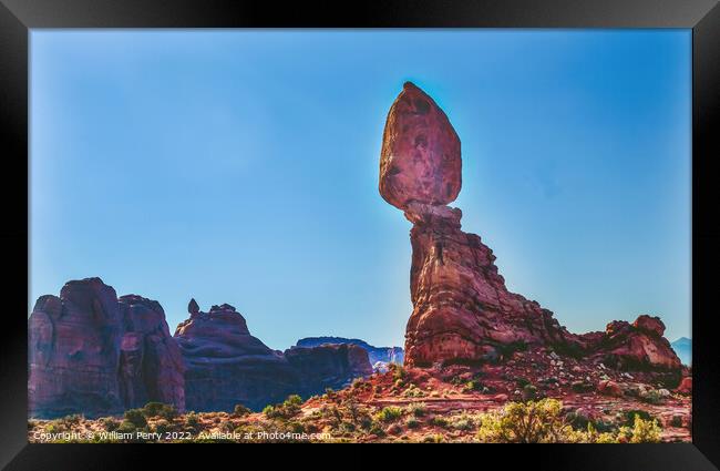 Balanced Rock Garden of Eden Arches National Park Moab Utah  Framed Print by William Perry
