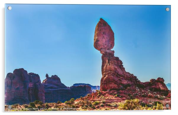 Balanced Rock Garden of Eden Arches National Park Moab Utah  Acrylic by William Perry