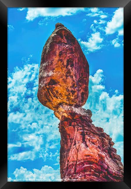 Balanced Rock Arches National Park Moab Utah  Framed Print by William Perry