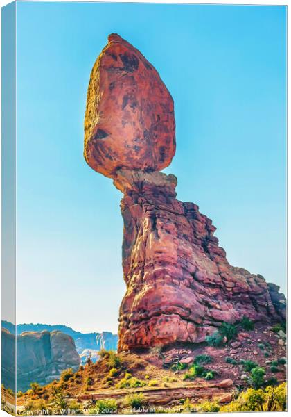 Balanced Rock Garden of Eden Arches National Park Moab Utah  Canvas Print by William Perry