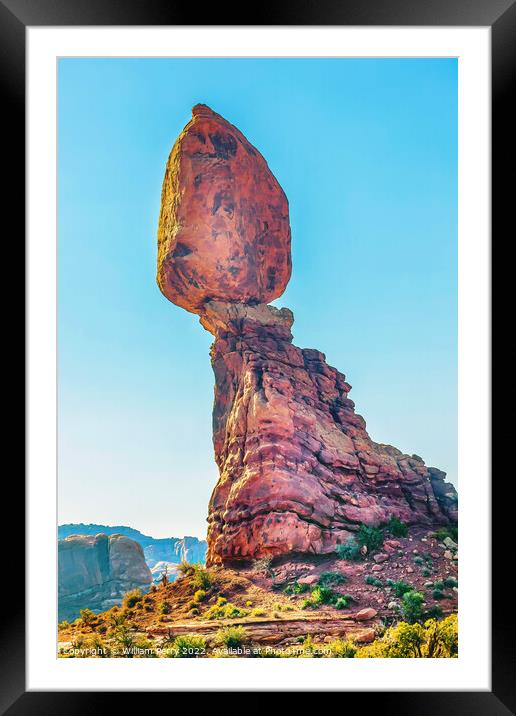 Balanced Rock Garden of Eden Arches National Park Moab Utah  Framed Mounted Print by William Perry