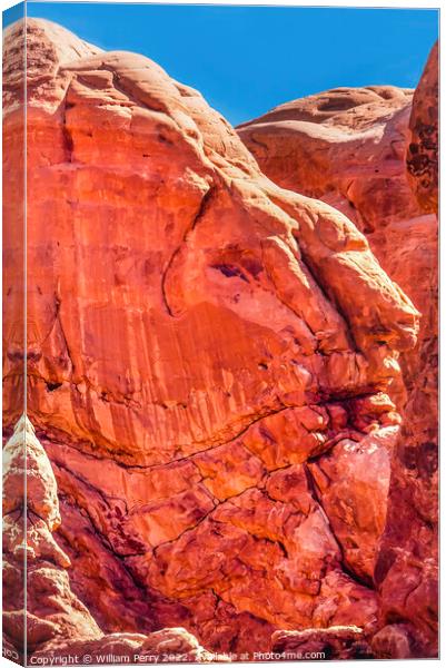  Rock Canyon Man Arches National Park Moab Utah  Canvas Print by William Perry