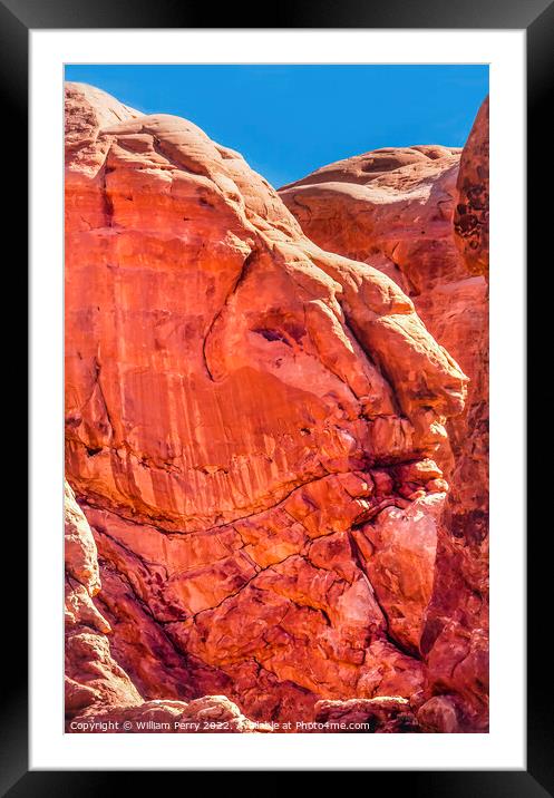  Rock Canyon Man Arches National Park Moab Utah  Framed Mounted Print by William Perry