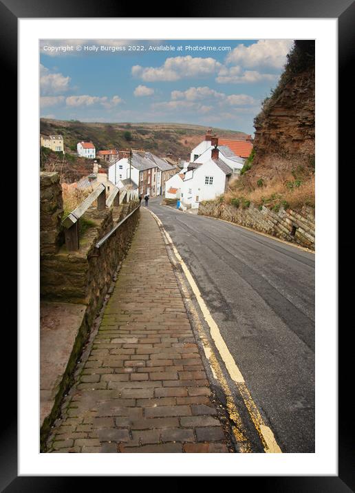 Staithes a beautiful village in Yorkshire, where the sky meets the beach after a long walk  Framed Mounted Print by Holly Burgess