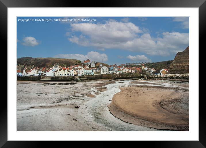 Staithes by the beach, well wroth the walk down for the view and peace  Framed Mounted Print by Holly Burgess