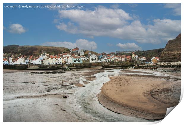 Staithes by the beach, well wroth the walk down for the view and peace  Print by Holly Burgess