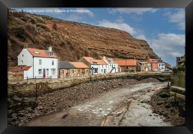 Tranquil Staithes: Yorkshire's Timeless Coastal Re Framed Print by Holly Burgess