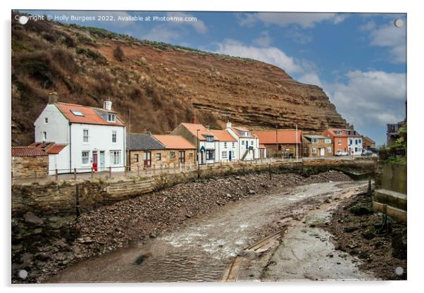 Tranquil Staithes: Yorkshire's Timeless Coastal Re Acrylic by Holly Burgess