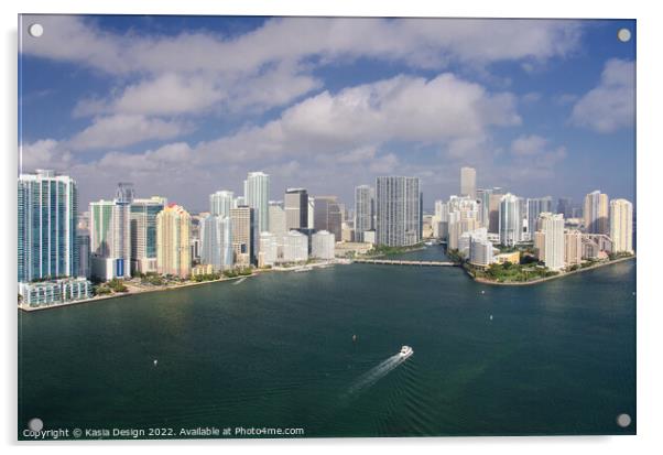 Downtown Miami and Brickell Key Acrylic by Kasia Design
