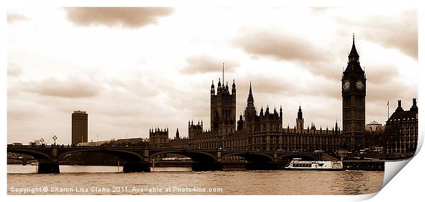 Houses of Parliament 2 Print by Sharon Lisa Clarke
