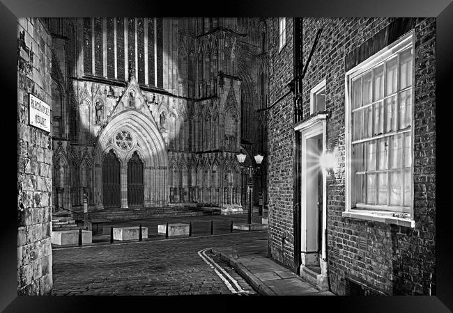 Spotlight on York Minster Framed Print by Darren Galpin