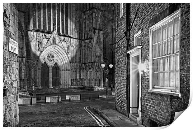 Spotlight on York Minster Print by Darren Galpin