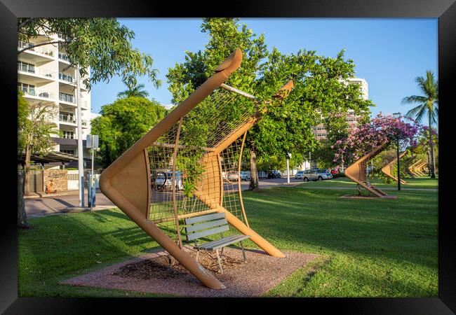 Darwin Bicentennial Park The Esplanade Framed Print by Antonio Ribeiro