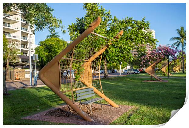 Darwin Bicentennial Park The Esplanade Print by Antonio Ribeiro