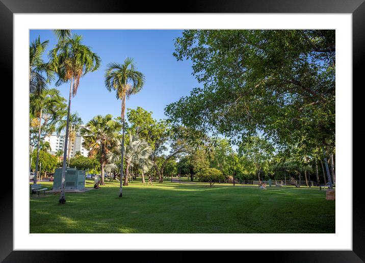 Darwin Bicentennial Park The Esplanade Framed Mounted Print by Antonio Ribeiro