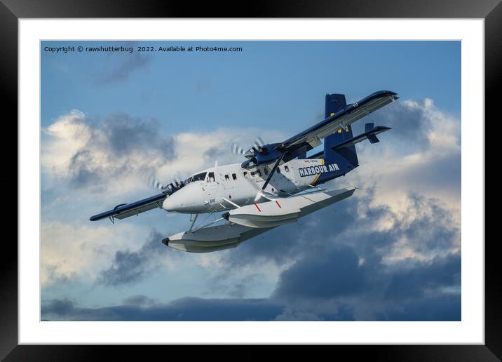 Seaplane in the Sky Framed Mounted Print by rawshutterbug 