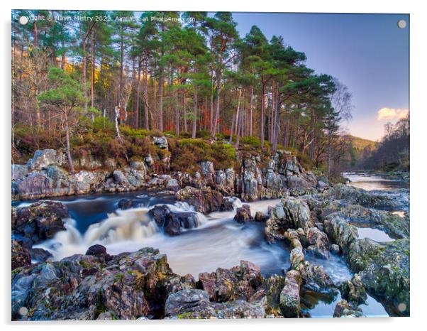 River Tummel near Pitlochry, Perthshire, Scotland Acrylic by Navin Mistry